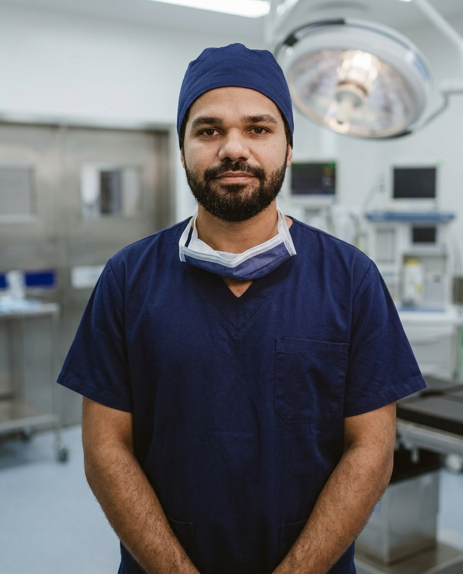 Dr. Marco César Rosa Martins em centro cirúrgico, cirurgia de ombro e cotovelo
